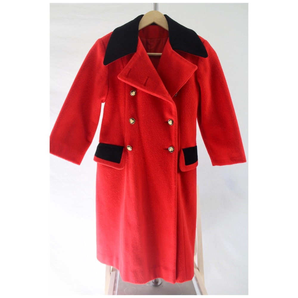 Vintage Rothschild Girls Red Wool Dress Coat Large - Picture 4 of 9